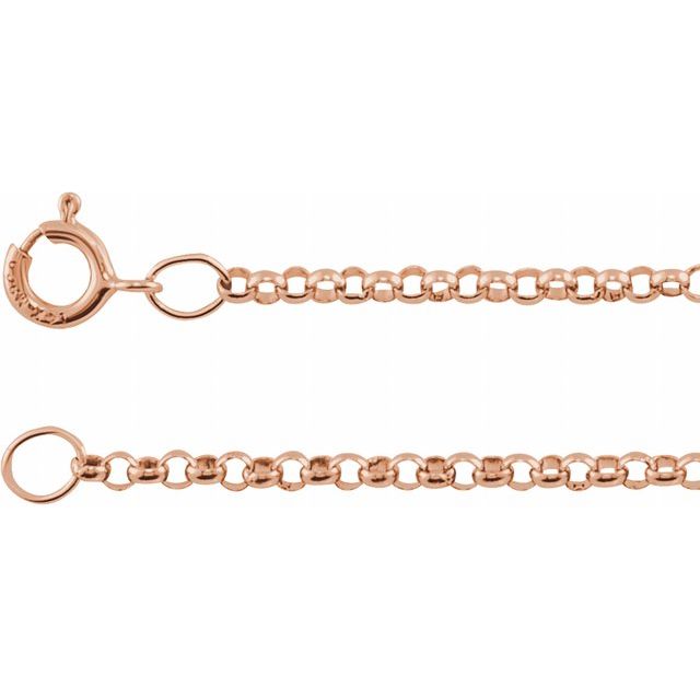 14K Rose 1.5 mm Rolo Chain in Multiple Lengths