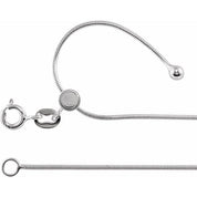 Sterling Silver 1 mm Adjustable Snake 16-22" Chain