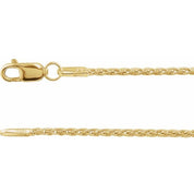 14K Yellow 1.25 mm Wheat 7" Chain