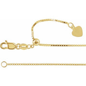 14K Yellow .85 mm Adjustable Box 16-22" Chain