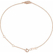 14K and Platinum Natural Diamond Angel Wing Bracelet with .015 CTW, Adjustable Size 6 1/2-7 1/2"