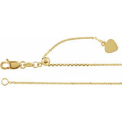 14K Yellow 1 mm Adjustable Cable 16-22" Chain