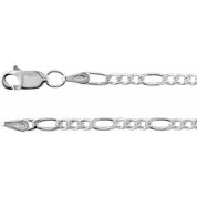 Sterling Silver 2.5 mm Figaro 16" Chain