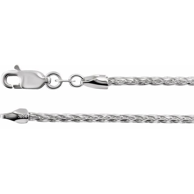 Sterling Silver Diamond-Cut Wheat 20" Chain