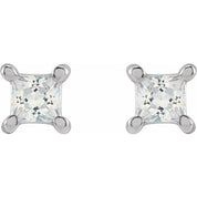 14K White 2.5 mm Square 1/5 CTW Lab-Grown Diamond Earrings