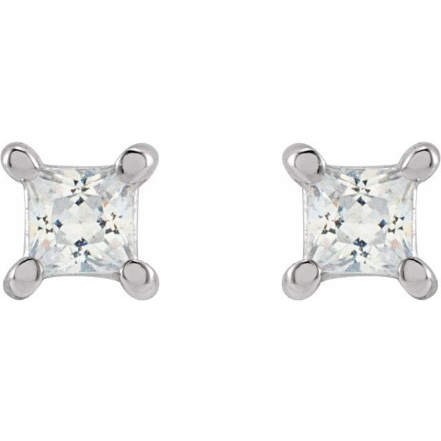 14K White 2.5 mm Square 1/5 CTW Lab-Grown Diamond Earrings