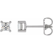 14K White 3 mm Square 1/3 CTW Lab-Grown Diamond Earrings