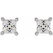 14K White 3 mm Square 1/3 CTW Lab-Grown Diamond Earrings