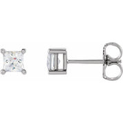 14K White 3.5 mm Square 1/2 CTW Lab-Grown Diamond Earrings