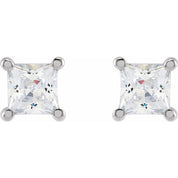14K White 3.5 mm Square 1/2 CTW Lab-Grown Diamond Earrings
