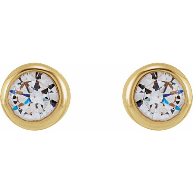 14K Yellow 2.5 mm Round 1/6 CTW Lab-Grown Diamond Earrings