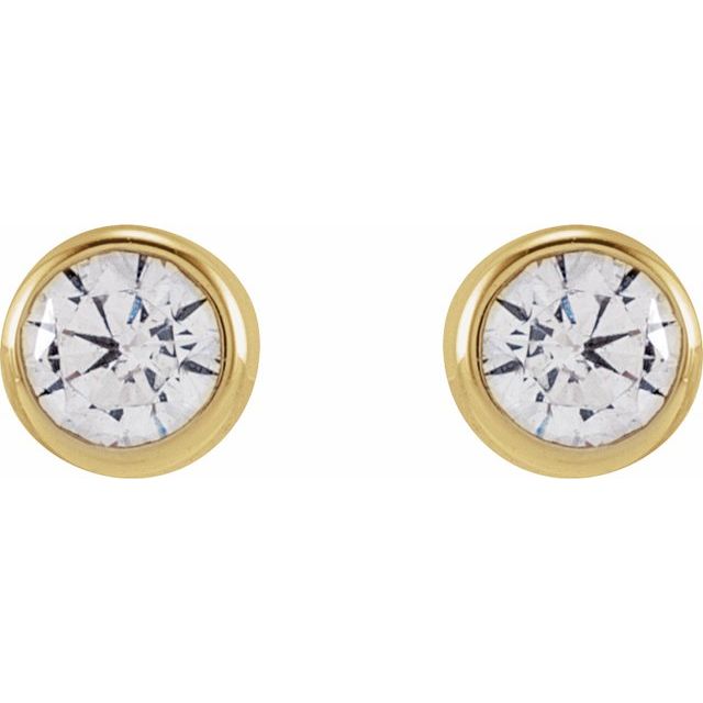 14K Yellow 3 mm Round 1/5 CTW Lab-Grown Diamond Earrings