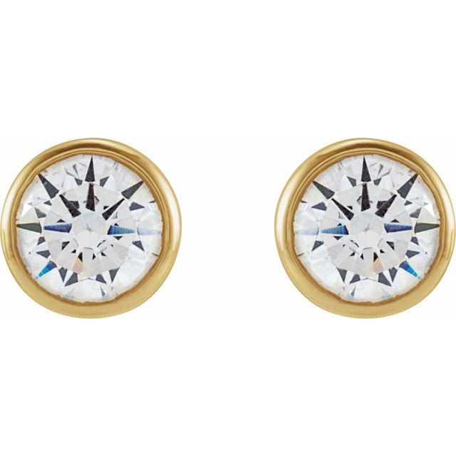 14K Yellow 3.5 mm Round 1/3 CTW Lab-Grown Diamond Earrings