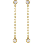 14K Yellow 1/4 CTW Lab-Grown Diamond Chain Earrings