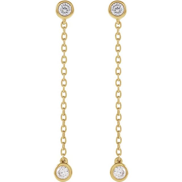 14K Yellow 1/4 CTW Lab-Grown Diamond Chain Earrings