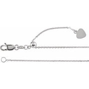 14K White 1 mm Adjustable Cable 16-22" Chain