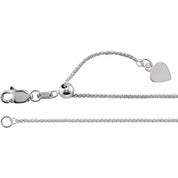 14K White 1 mm Adjustable Wheat 16-22" Chain