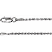 14K White 1.6 mm Diamond-Cut Rope 16" Chain
