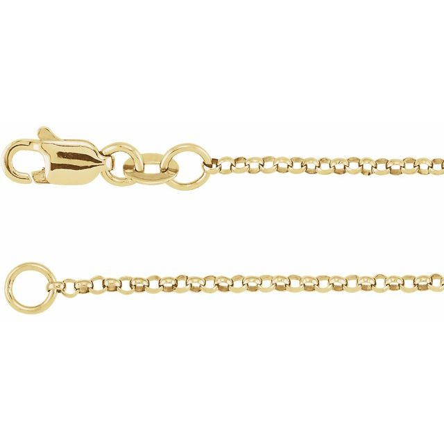 18K Yellow Gold-Plated Sterling Silver 1.5 mm Adjustable Hollow Rolo 18-20" Chain