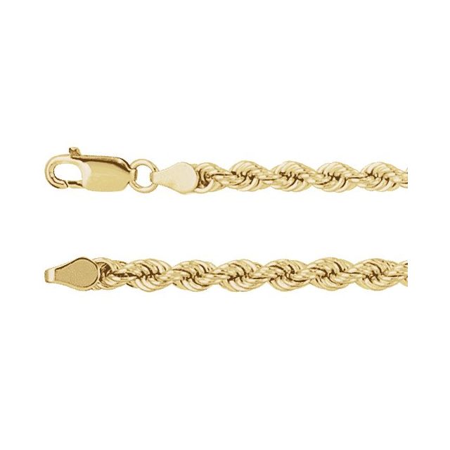 14K Yellow Gold 4 mm Rope Chain 24" - CH953:105:P