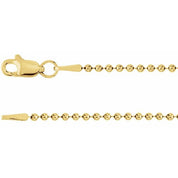 14K Yellow 1.5 mm Hollow Bead 20" Chain