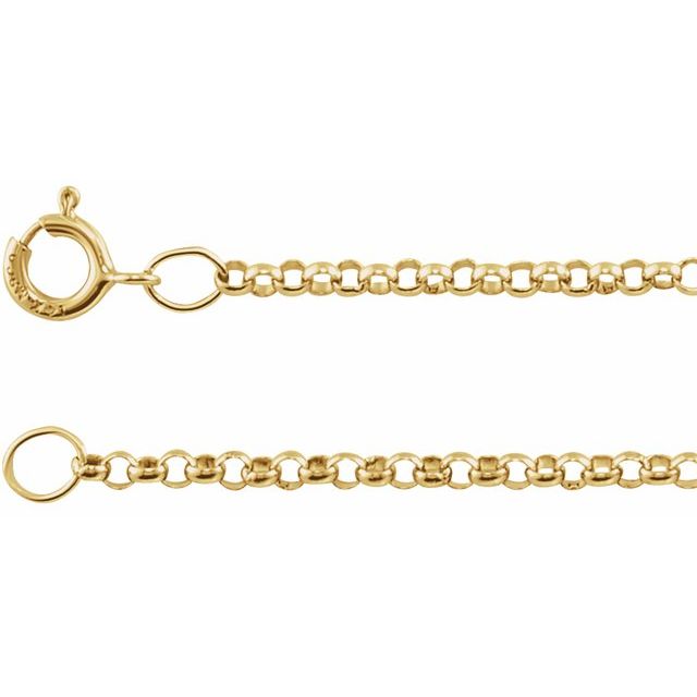 14K Yellow Recycled Metal 1.5 mm Rolo Chain by the Inch in Various Lengths