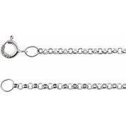 14K White Recycled Metal 1.5 mm Rolo Chain by the Inch with Various Length Options