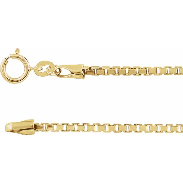 14K Yellow Diamond-Cut Box Chain 24" - CH490