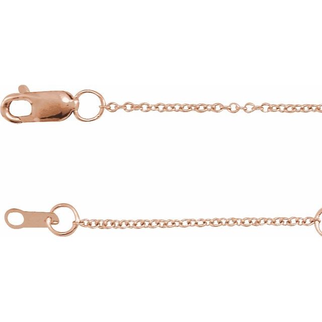 14K Rose Adjustable Cable Chain 16-18" by CH1015