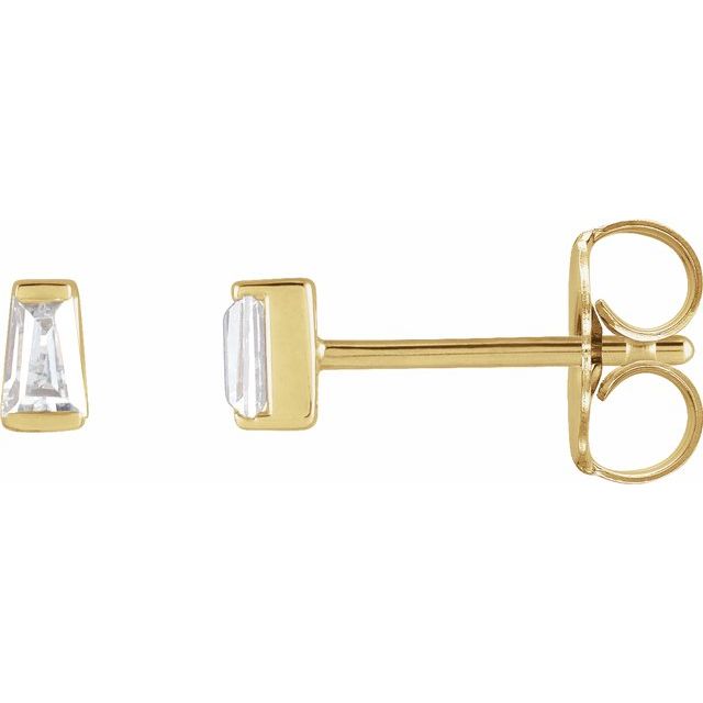 14K Yellow Gold 1/8 CTW Natural Diamond Channel-Set Earrings - Part #88106:120:P