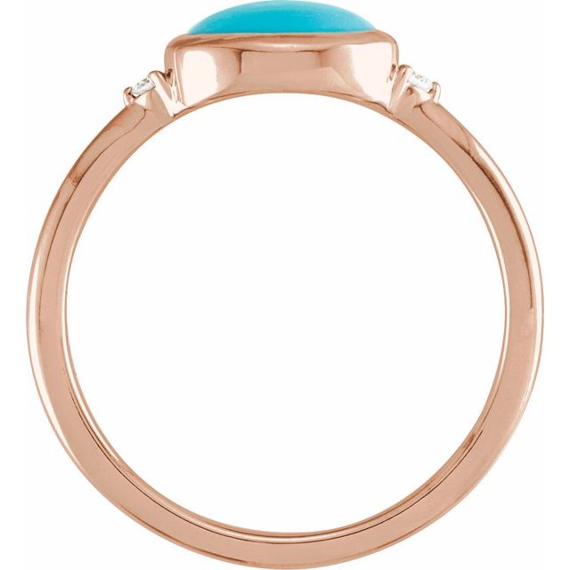 14K Rose Natural Turquoise & .03 CTW Natural Diamond Ring