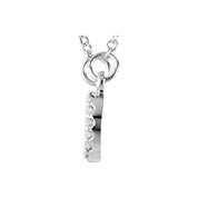14K White .07 CTW Natural Diamond "XO" Phrase 16 1/2" Necklace