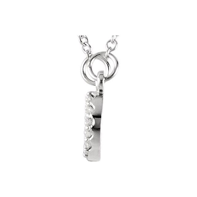 14K White .07 CTW Natural Diamond "XO" Phrase 16 1/2" Necklace