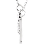 14K White .06 CTW Natural Diamond "Lucky" Phrase 16 1/2" Necklace
