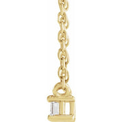 14K .07 CT Natural Diamond Solitaire 18" Necklace