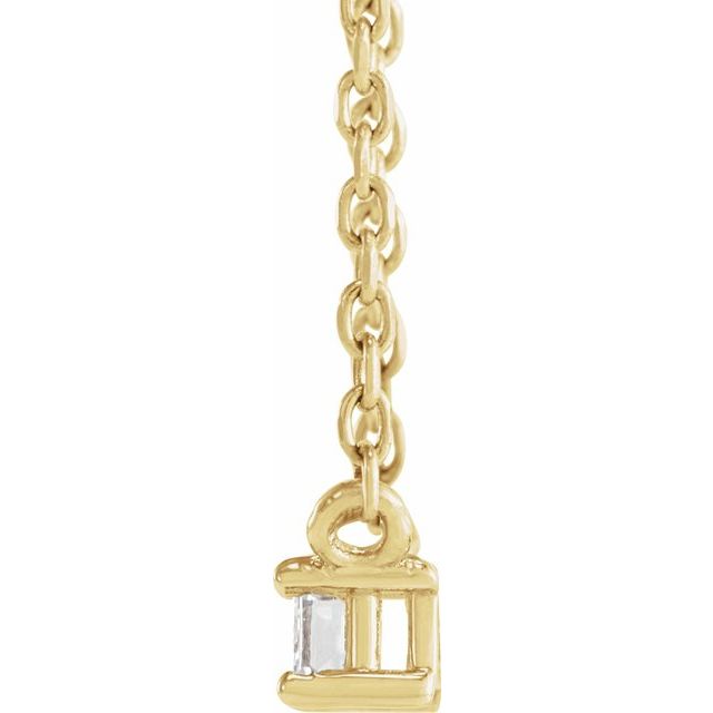 14K .07 CT Natural Diamond Solitaire 18" Necklace