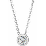 14K Lab-Grown Diamond Solitaire Necklace with 16-18" Chain in Multiple Carat Weights
