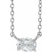 14K 3/8 CT Natural Diamond Solitaire Necklace 16-18"