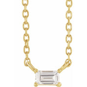 14K 1/10 CT Natural Diamond Solitaire 18" Necklace