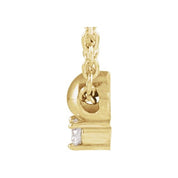 14K .02 CT Natural Diamond Bead Necklace 16-18"