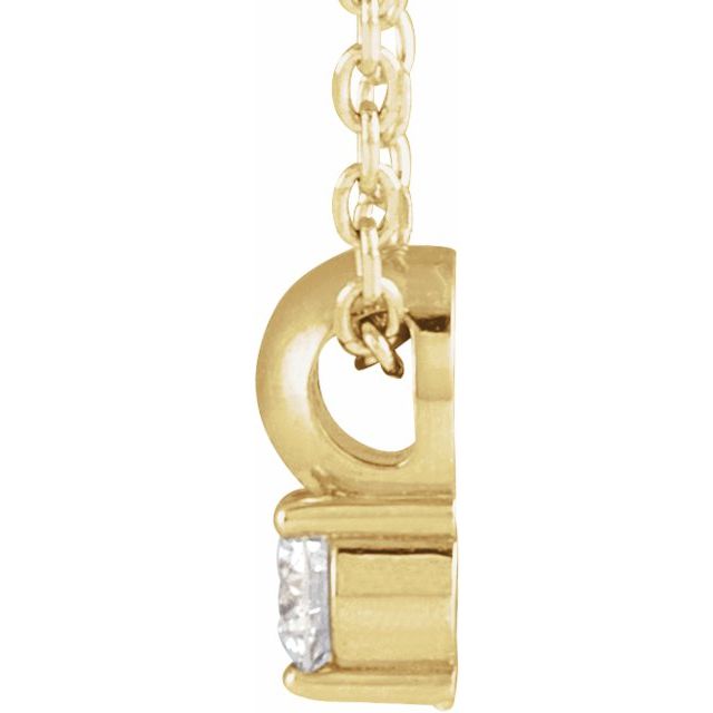 14K .06 CT Natural Diamond Bead Necklace 16-18"