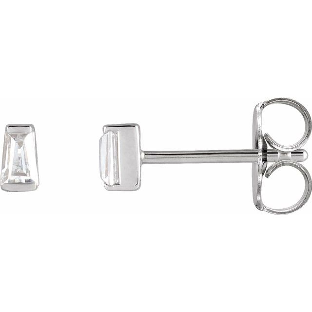 14K White 1/8 CTW Natural Diamond Channel-Set Earrings - 88106:118:P