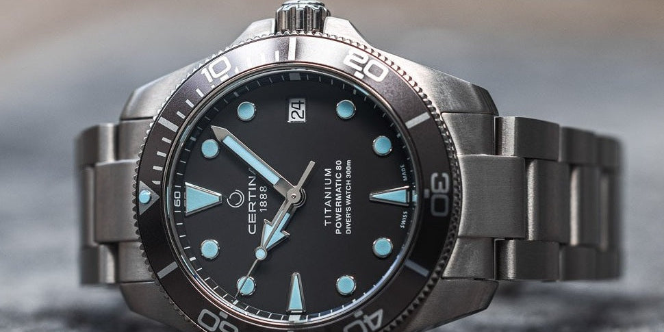 High-end mechanical luxury watch resting crown-up to regulate positional deviation overnight.