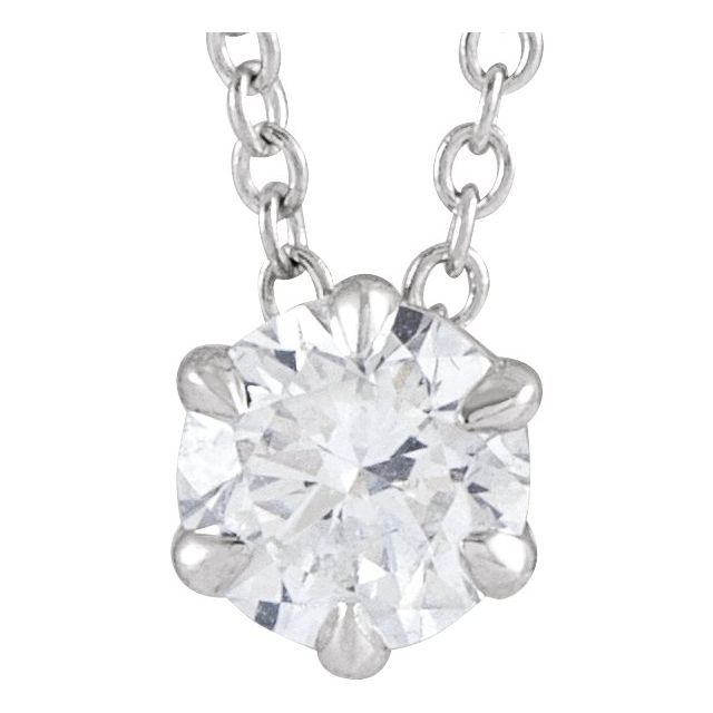 8 CT Lab-Grown Diamond Solitaire 16-18" Necklace