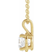 14K Yellow  1 CT Lab-Grown Diamond Solitaire 16-18" Necklace