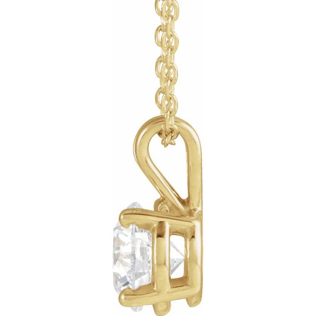 14K Yellow  1 CT Lab-Grown Diamond Solitaire 16-18" Necklace