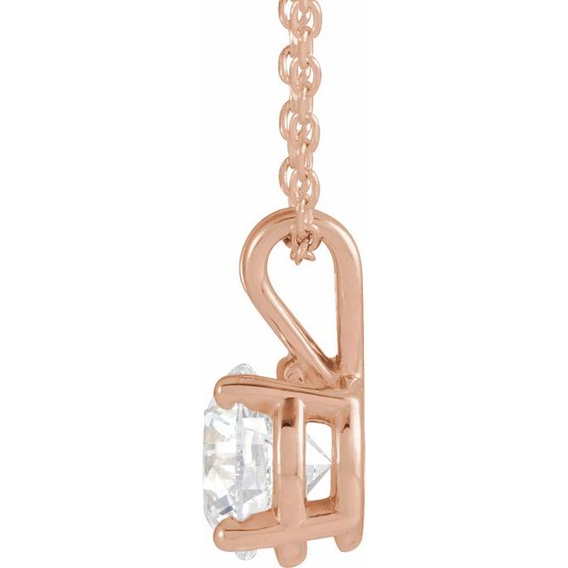 14K Rose  1 CT Lab-Grown Diamond Solitaire 16-18" Necklace