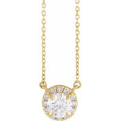 14K Yellow 3 mm Lab-Grown Diamond & .03 CTW Natural Diamond 18" Necklace