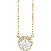 14K Yellow 3 mm Lab-Grown Diamond & .03 CTW Natural Diamond 18" Necklace