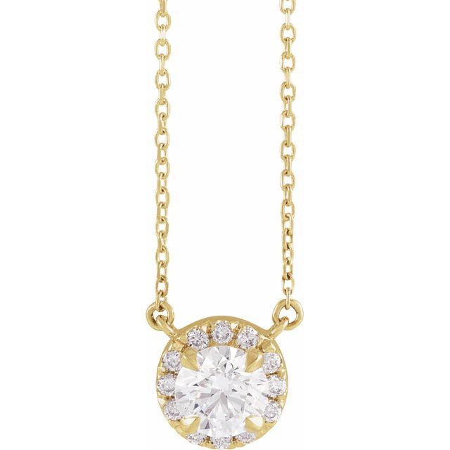 14K Yellow 3 mm Lab-Grown Diamond & .03 CTW Natural Diamond 18" Necklace